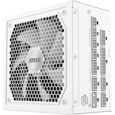MAG A1000GL PCIE5 WHITE, 1000W, 80 PLUS Gold, 135mm FDB Fan, Protections: OCP/OVP/OPP/OTP/SCP/UVP, Active PFC Design, Flat Cables, Dimensions: 150mmx150mmx86mm, White, 7Y Warranty (MAG_A1000GL_PCIE5_WHITE)