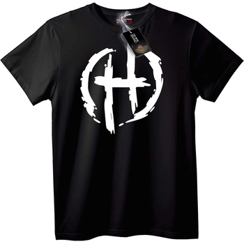 NOONEBRAND Тениска с черен символ H - S, Black