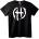 NOONEBRAND Тениска с черен символ H - S, Black