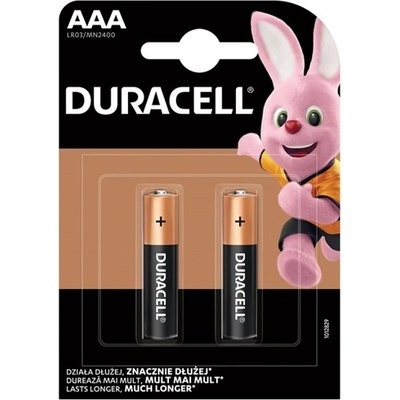 Duracell Батерия алкална Duracell, AAA, LR03, 1.5V, 2 бр