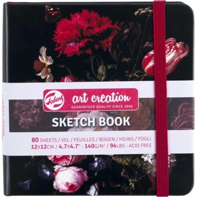 Skicák Art Creat. v pev. vazbě Flowers 12x12 140g