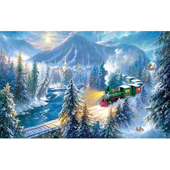 SunsOut - Puzzle Mountain Christmas Train - 500 piese