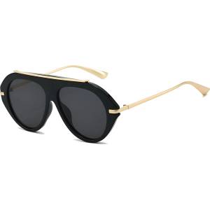 Techsuit Слънчеви очила Techsuit Premium Sunglasses (8092) - дамски, авиаторски, плосък връх - Черен (KF2364751) Слънчеви очила