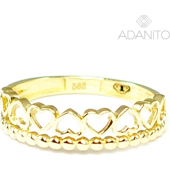 Adanito BRR0851G Zlatý prsten srdiečka