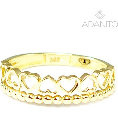 Adanito BRR0851G Zlatý prsten srdiečka