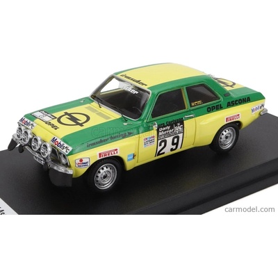 Trofeu Opel Ascona 1.9 Sr night Version N 29 8th Rally Rac Lombard 1973 Lars Carlsson Peter Petersen Zelená Žlutá 1:43