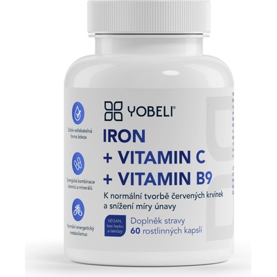 Yobeli Železo + vitamíny C a B9 60 kapsúl