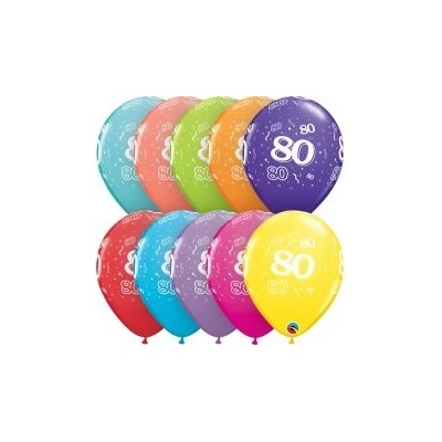 Qualatex Potisk číslo 80 mix 11 28cm Balónek