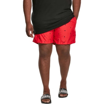 Urban Classics Бански гащета Urban classics Embroidery swimming shorts - Red (Leaf / Fire Red / Navy)