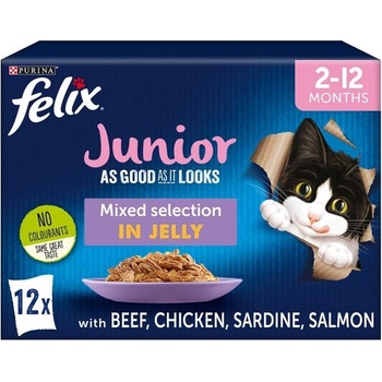 Felix Junior Fantastic lahodný výběr v želé 12 x 85 g