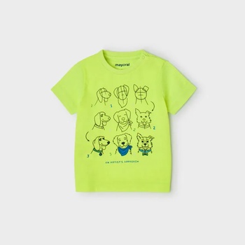 Image 1 of MAYORAL Тениска с къс ръкав за момче в зелено draw с кученце Майорал