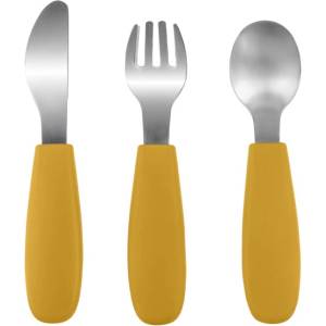 Zopa Silicone Children's Cutlery прибор за деца 6 m+ Mustard Yellow 3 бр