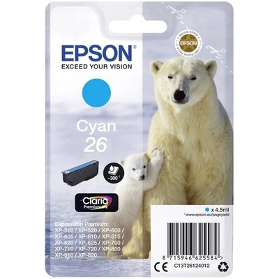 Epson 26 Claria Premium цианово мастилено касета 4, 5 мл (C13T26124012)