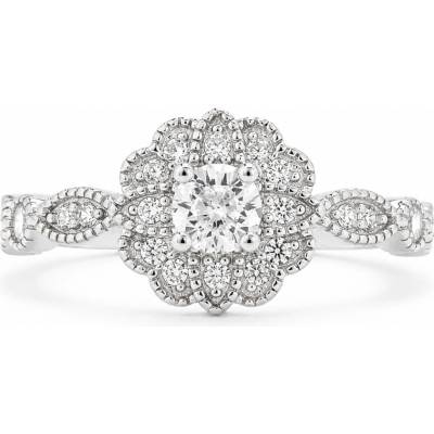 Rafity Elegantní stříbrný prsten Floral Sparkle R0132 05