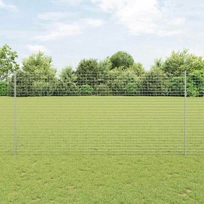 VidaXL Euro plot se 10 sloupky, stříbrný, 1,5 x 10 m, Ocel