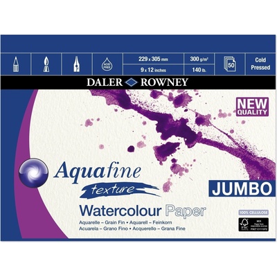 Daler-Rowney Aquafine Texture Watercolour Paper Aquafine Скицник 50 22, 9 x 30, 5 cm 300 g (403660070)