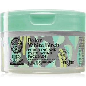 Natura Siberica Polar White Birch ексфолиращи тампони за лице за мазна и проблемна кожа 20 бр