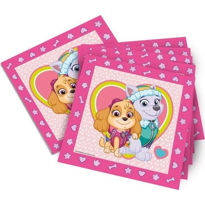 tib Papierové obrúsky Paw Patrol ružové 33x33cm 20ks