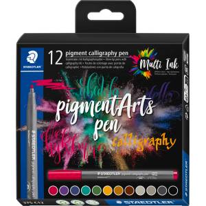 STAEDTLER Калигр. флумастри Staedtler Pigment 375, 12цв (31659-А)