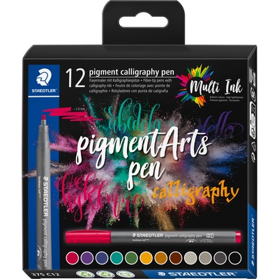 STAEDTLER Калигр. флумастри Staedtler Pigment 375, 12цв (31659-А)