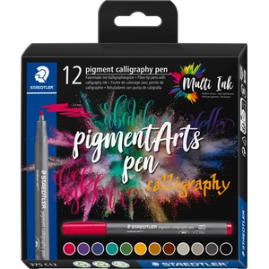STAEDTLER Калигр. флумастри Staedtler Pigment 375, 12цв (31659-А)