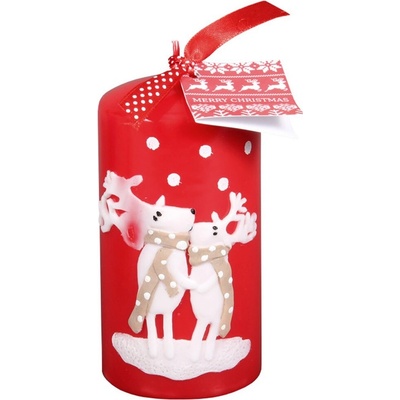 Ceramicus SOB SE ŠÁLOU VÁLEC vánoční d7x14cm červená