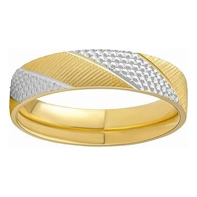 SILVEGO Snubní zlatý prsten Roseann ze žlutého a bílého zlata FNNNB35RGYW