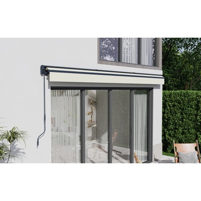 BestBerg BBSU-EL495BG Elektrická markíza s LED osvetlením 495 x 300 cm béžová