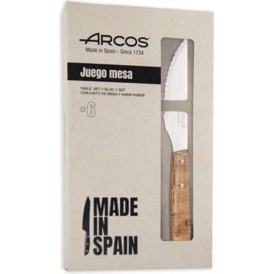Steakový nůž - sada 6 ks série FOREST Arcos FOREST Světlé dřevo 6 ks (L)220mm