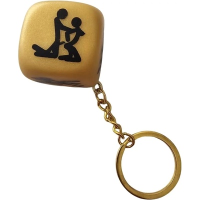Парти ключодържател, зар със секс пози - Dice Poses Keychain Golden (D-241809)