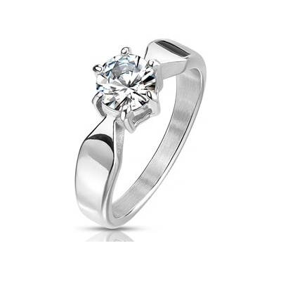 Šperky4U ocelový prsten se zirkonem OPR1773