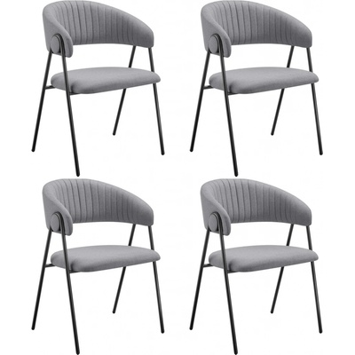 Tectake 405518 bedano tkaná látka šedá 4 ks