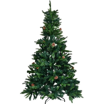 Tectake Umelý vianočný stromček so šiškami a kovovým stojanom 180 cm