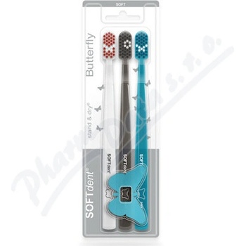 SOFTdent Butterfly zubní kartáček Soft 3 ks