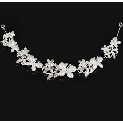 Naishide Jewelry Svatební ozdoba do vlasů MOTÝL - stříbrná