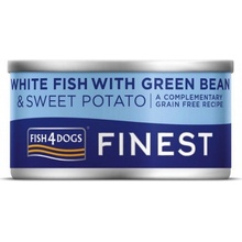 Fish4Dogs Finest biela ryba so sladkými zemiakmi a fazuľkami 85g