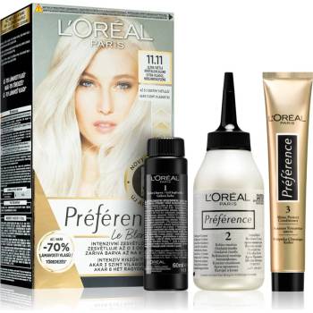 L'Oréal Préférence Le Blonding боя за коса за изсветляване на косата цвят 11.11 Ultra-Light Cool Crystal Blonde