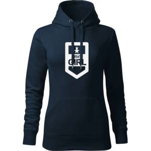 DRAGOWA дамски суитшърт с качулка, Army Girl, тъмносин, 320г/м2 (5953)