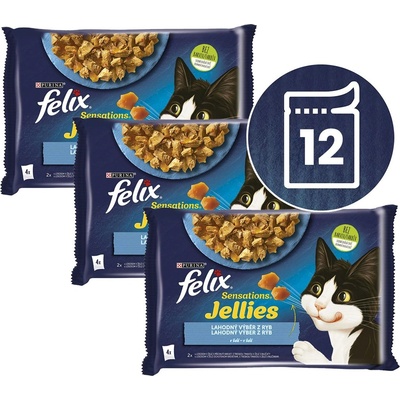 FELIX Капсули FELIX Sensations Jellies, вкусен избор от риба в желе 12 x 85 г