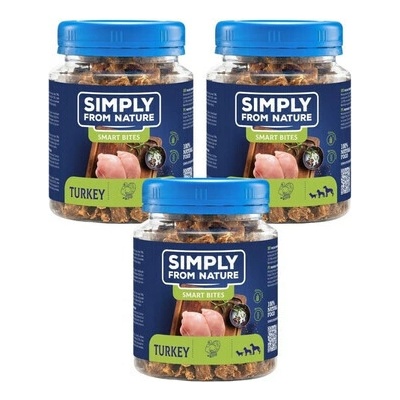 SIMPLY FROM NATURE Smart Bites Tréningové maškrty z morčacieho mäsa 3x 130 g