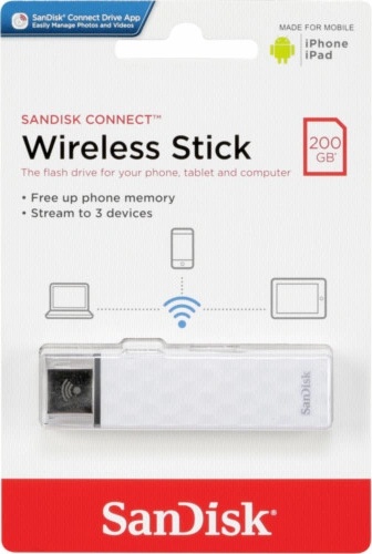 SanDisk Connect Wireless 200GB External Drive – SDWS4-200G-G46 – White (Used, Fully Functional)