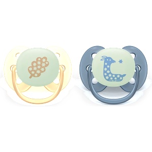 Philips Avent Pacifier Ultra Soft NightTime SCF094/03, 6-18 м. , 2 броя (SCF094/03)
