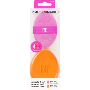 Real Techniques Miracle 2-in-1 Powder Puff + case Гъби за грим дамски