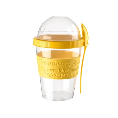 Titiz Plastik TZ-AP-9199-Чаша с капак и лъжичка за йогурт 600ml (0130315)