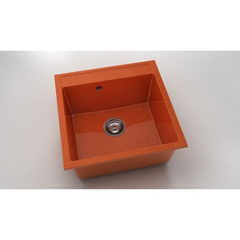 Image 1 of FAT Мивка Vanguard 225, Polymer marble, 19 Сребрист оранж, с включен сифон