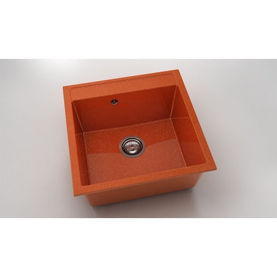 FAT Мивка Vanguard 225, Polymer marble, 19 Сребрист оранж, с включен сифон