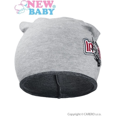 New Baby podzimní dětská čepička In line tmavě šedá
