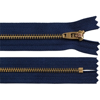 Stoklasa Kovový zip YKK No 4 délka 18 cm (jeansový) Balení: 1 ks, Varianta: 4 (919) modrá tmavá mosaz 4 (919) modrá tmavá mosaz