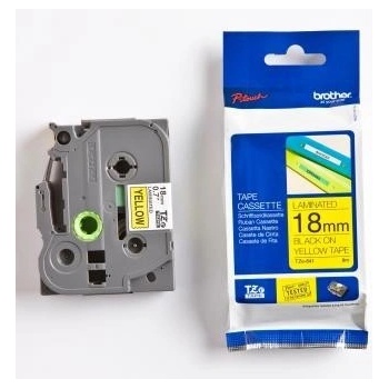 Brother TZ-641 / TZe-641, 18mm x 8m, черен печат / жълт фон, оригинална лента (TZE641)