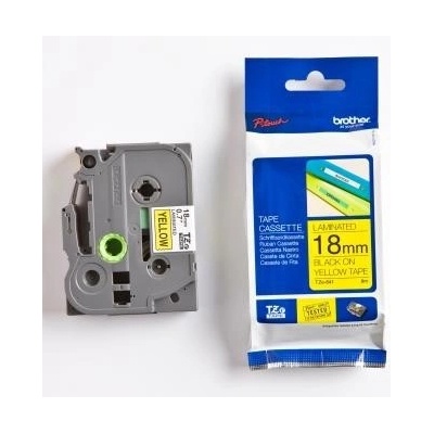 Brother TZ-641 / TZe-641, 18mm x 8m, черен печат / жълт фон, оригинална лента (TZE641)